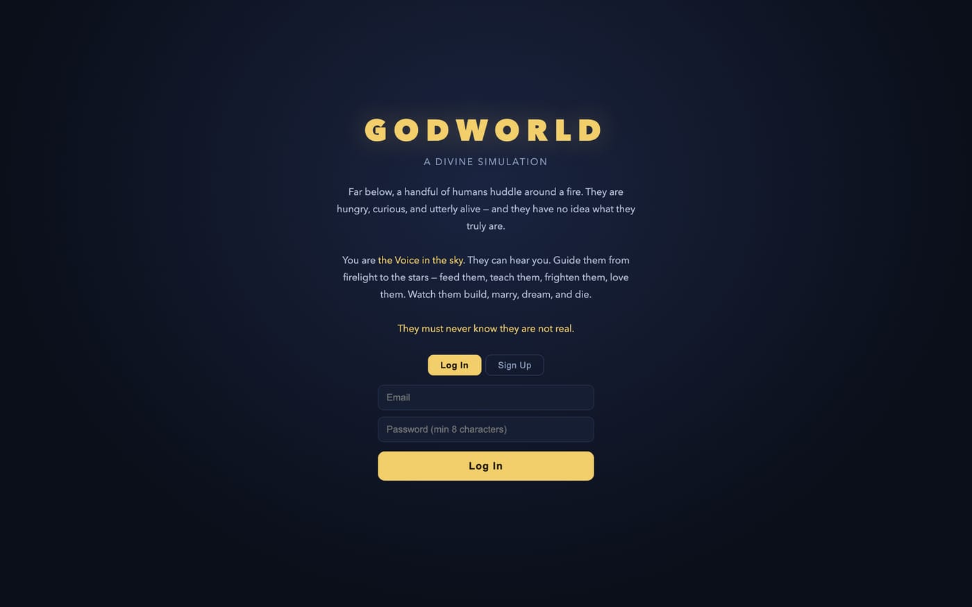 The Godworld browser game